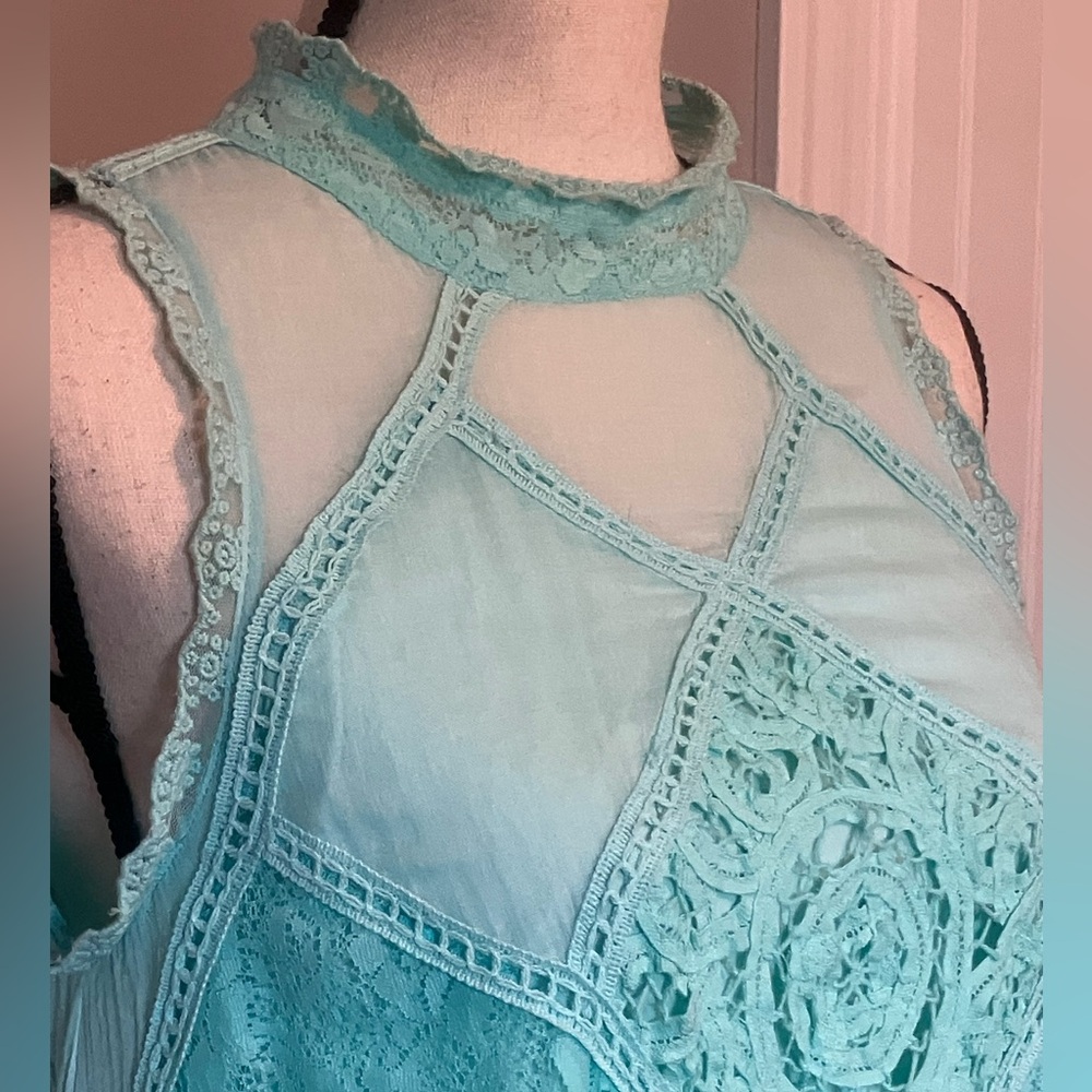Free People Aqua lace dress - Picture 8 of 16
